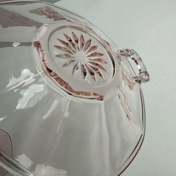 Various Vintage Pink Depression Glass Collection Plates, Dish, Serving Items - Picture 13 of 15